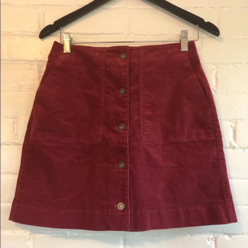 Burgundy corduroy skirt